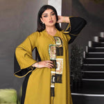 abaya femme coton jaune