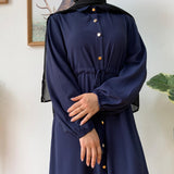 abaya kimono muslim bleu