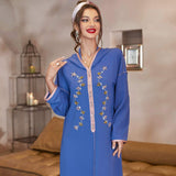 Djellaba Femme Robe Longue Bleu