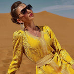 caftan marocain chic et moderne jaune 