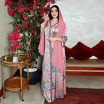 caftan marocain création rose